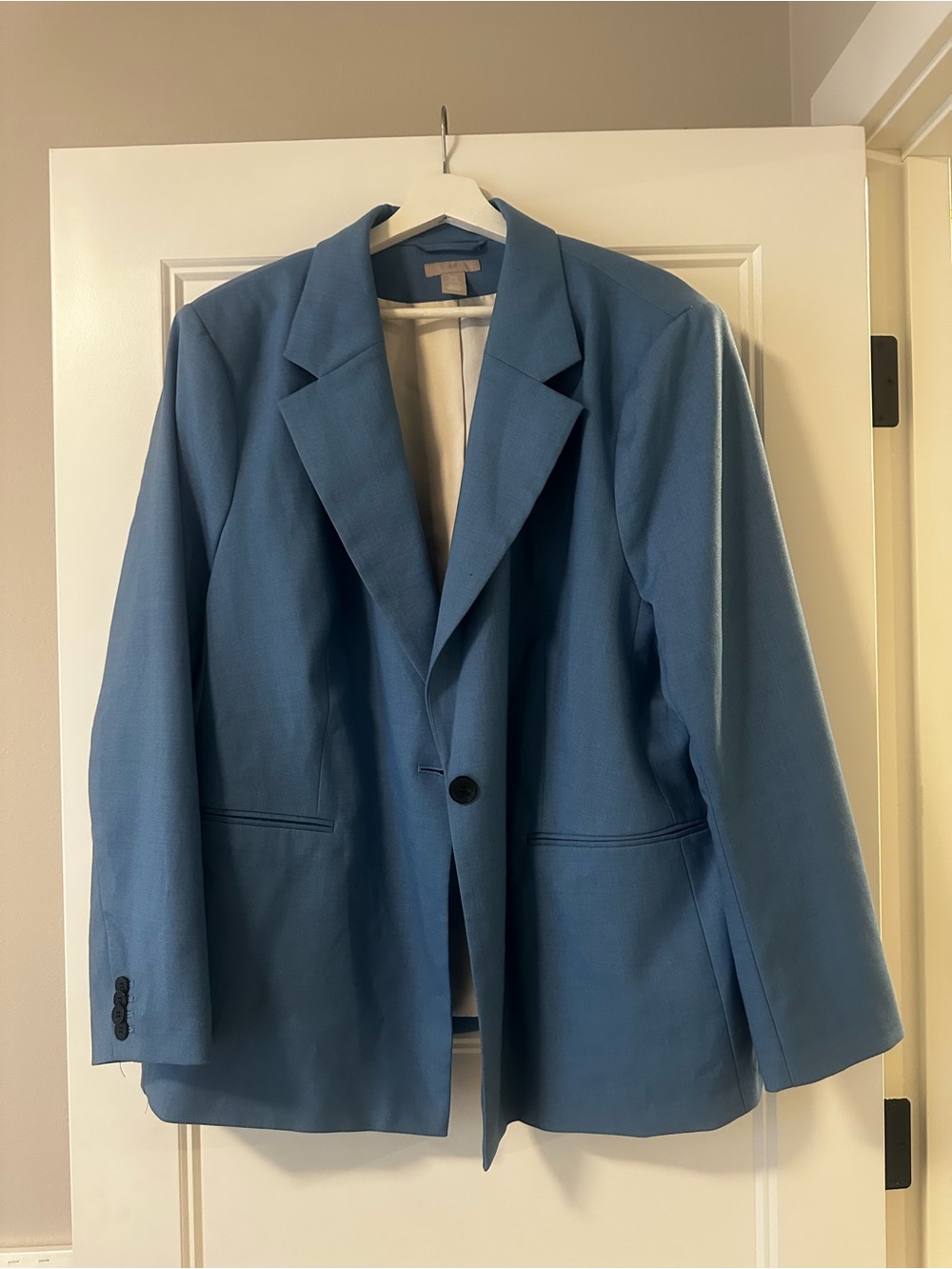 Light Blue Single-Button Blazer